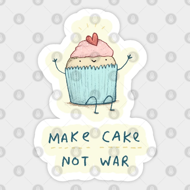 Make Cake Not War Sticker by Sophie Corrigan